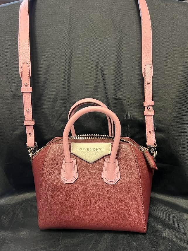 Givenchy Goatskin Mini Tri-color Antigona Burgundy Pink White Top Handle Bag (view 13)