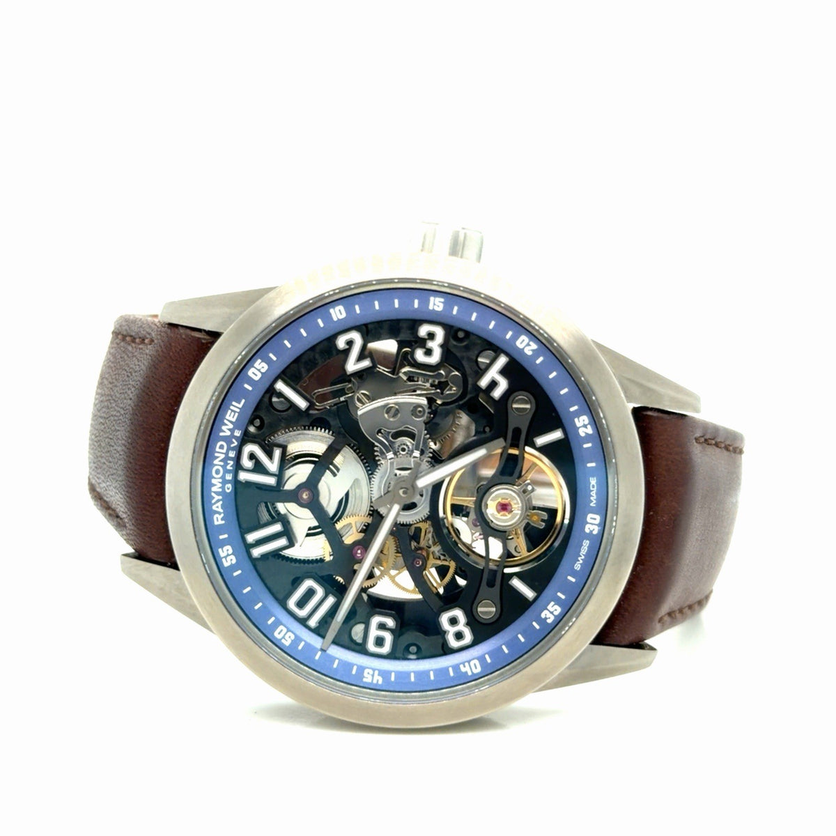 Raymond Weil Freelancer Automatic Blue Dial 2875-TIR-05500 Brown Leather USA LE (view 13)