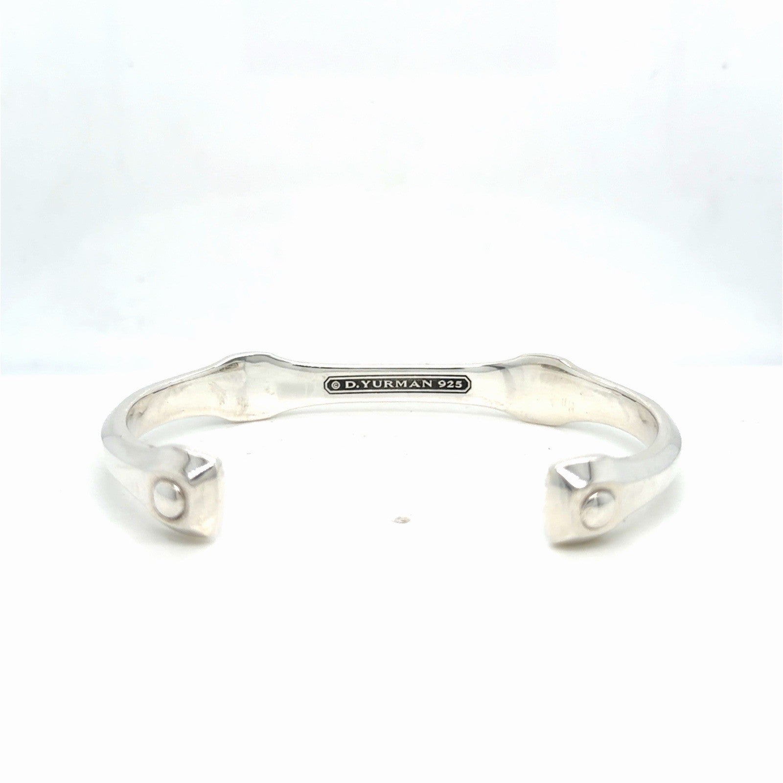 David Yurman Anvil Cuff Bracelet Sterling Silver Black Diamond Size Medium — view 5