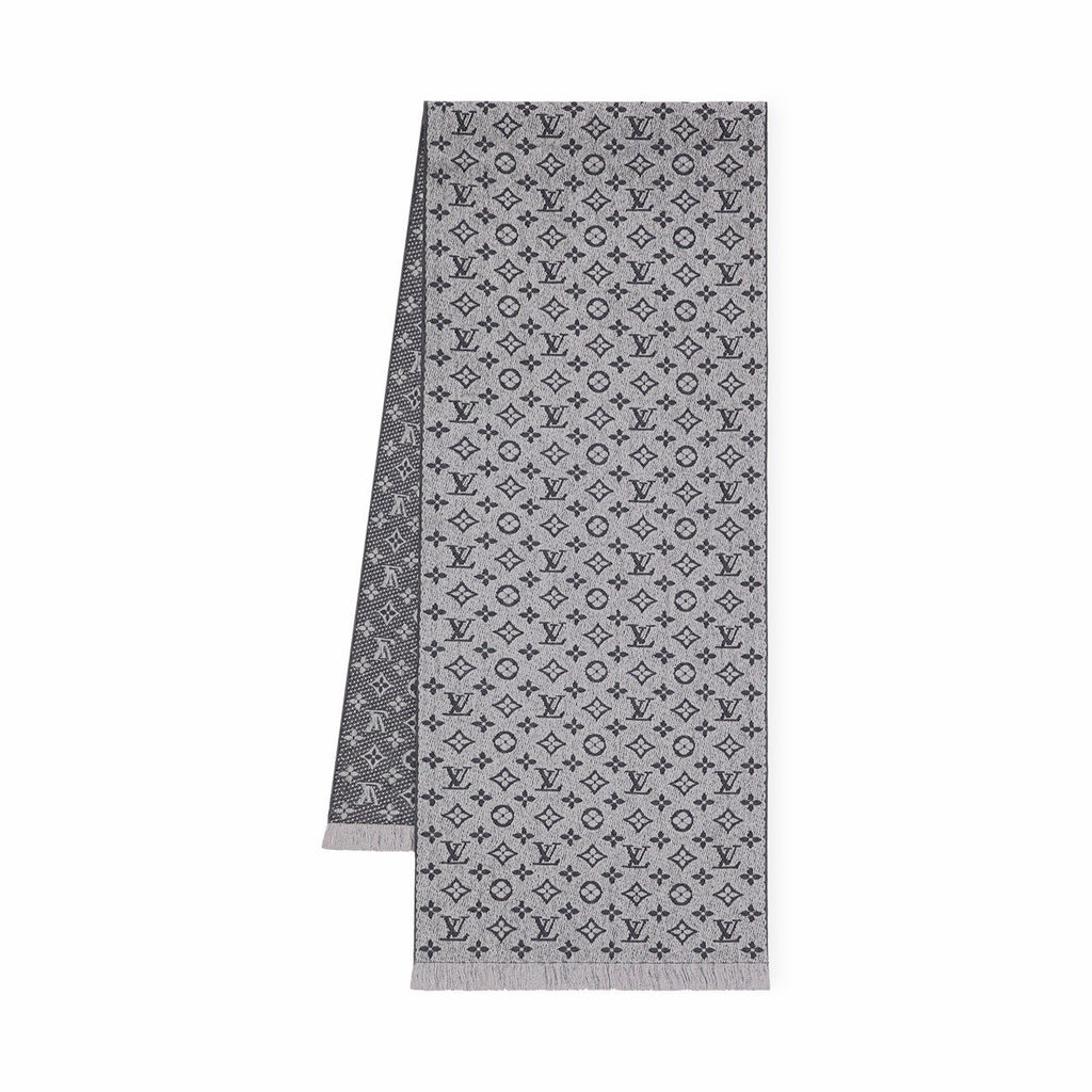 Louis Vuitton Monogram Classic Scarf Wool Jacquard Light Grey M70932 (view 1)