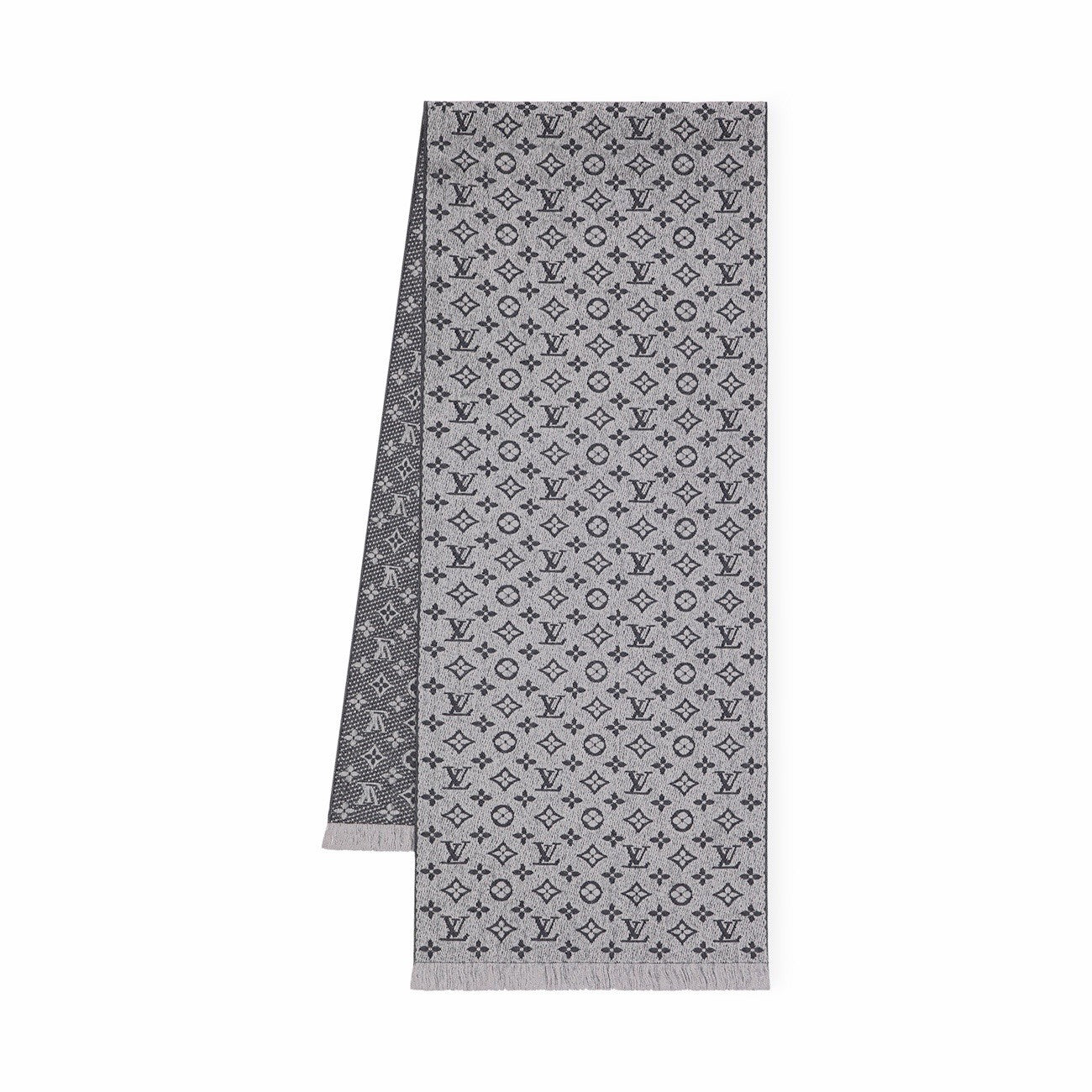 Louis Vuitton Monogram Classic Scarf Wool Jacquard Light Grey M709320