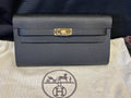 Hermes Black Epsom Kelly TO Go, Gold Hardwear, Removable Strap, Dust Bags, Box (view 1)