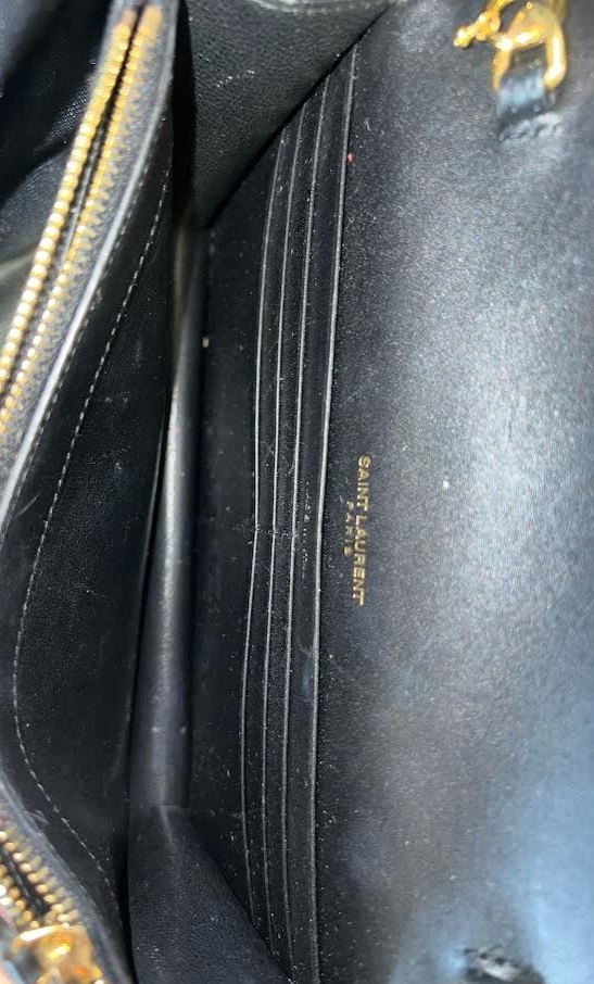 Saint Laurent Classic KATE Monogram Tassel Chain Wallet Leather BLACK/GOLD (view 8)