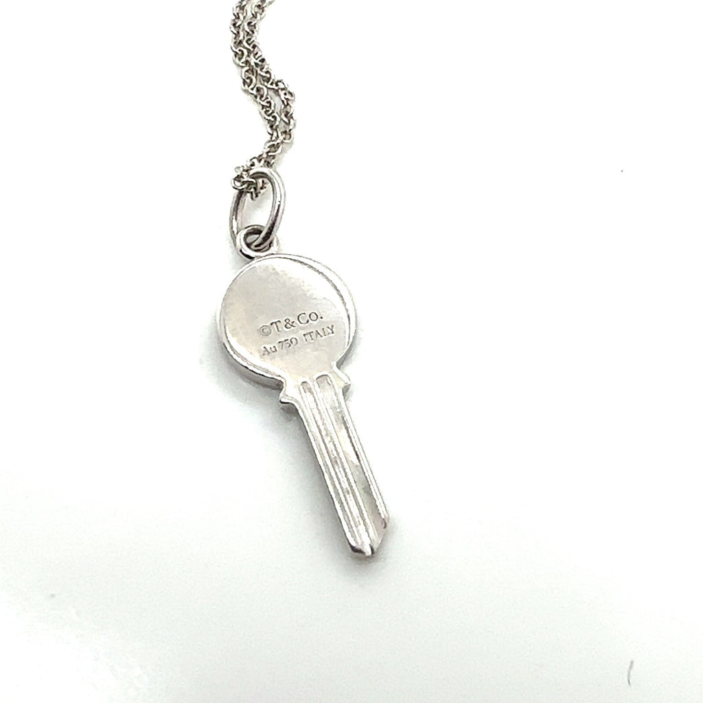 Tiffany & Co. 18k White Gold and Pave Diamond Modern Round Key (view 3)