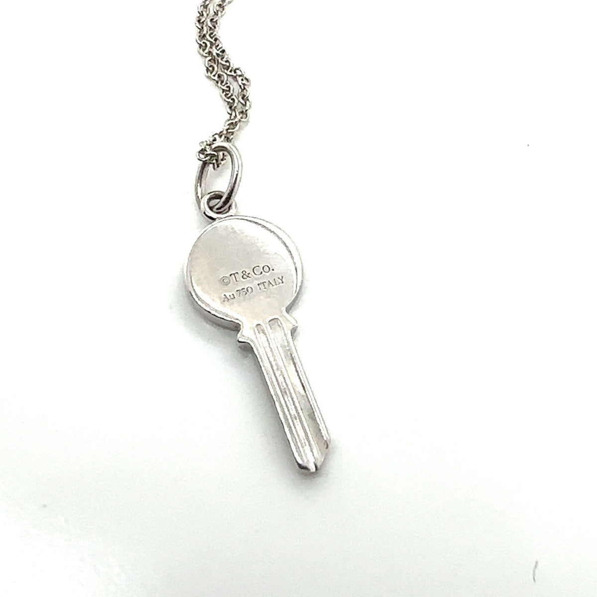 Tiffany & Co. 18k White Gold and Pave Diamond Modern Round Key (view 3)