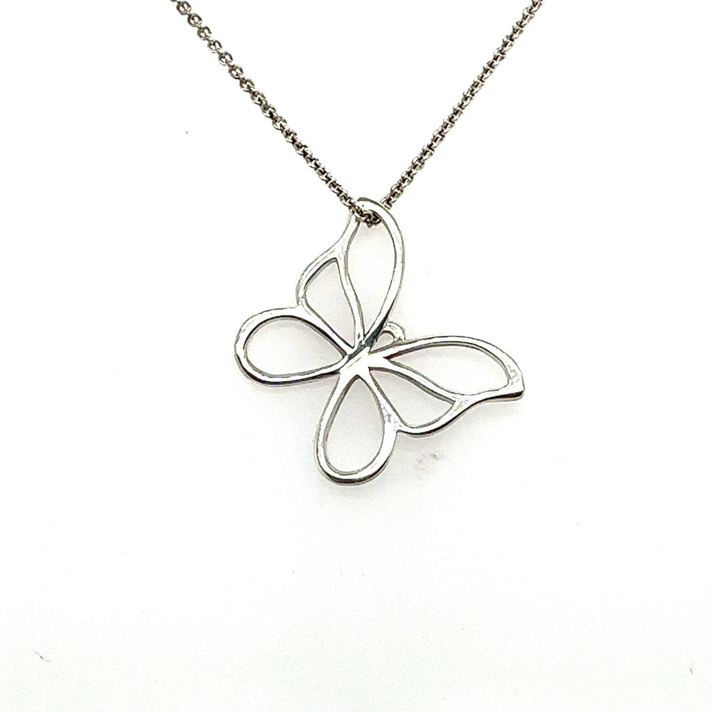 Tiffany & Co. Sterling Silver Butterlfy Pendant Necklace 16" (view 2)