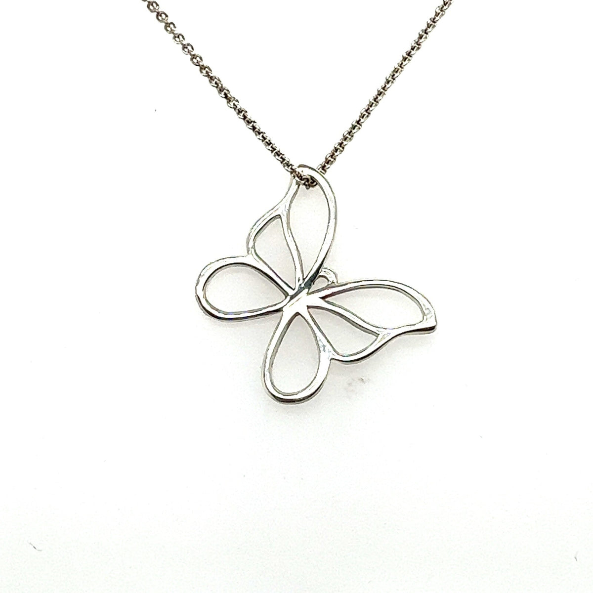 Tiffany & Co. Sterling Silver Butterlfy Pendant Necklace 16" (view 2)