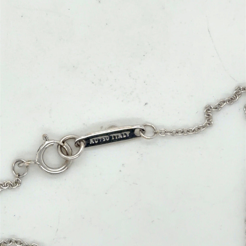 Tiffany & Co 18kw gold necklace 1837 collection w/diamond 0.06cta, 16in long (view 3)