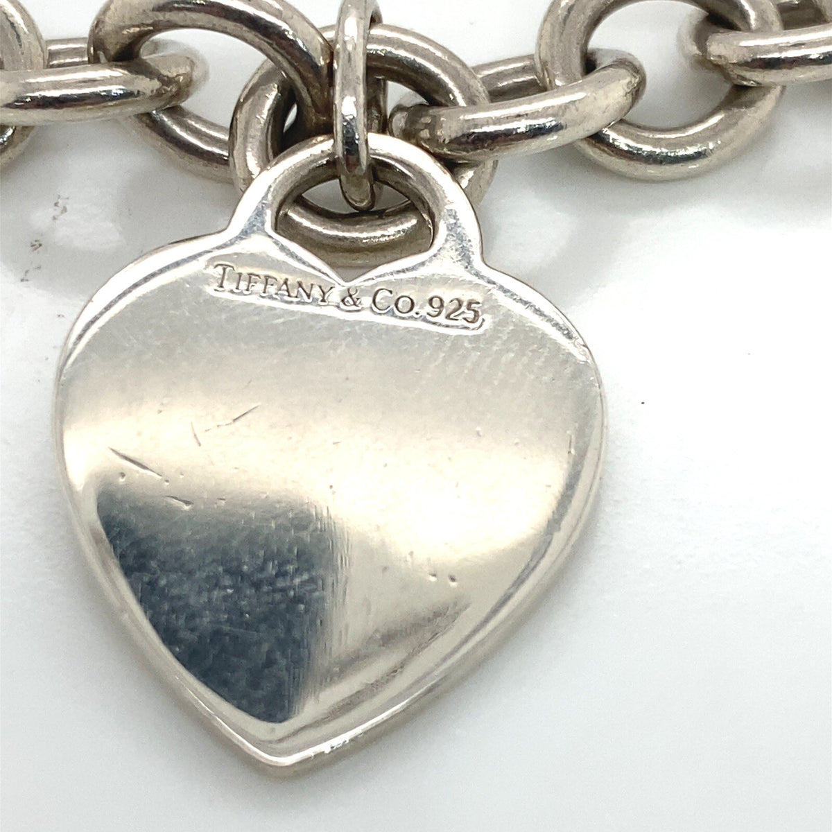 Tiffany & Co Heart necklace links design , silver 925 , 16 inch. (view 3)