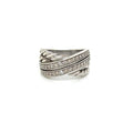 DAVID YURMAN DIAMOND CROSSOVER SILVER RING SIZE 8 — Certified Authentic | San Diego Jewelry Buyers