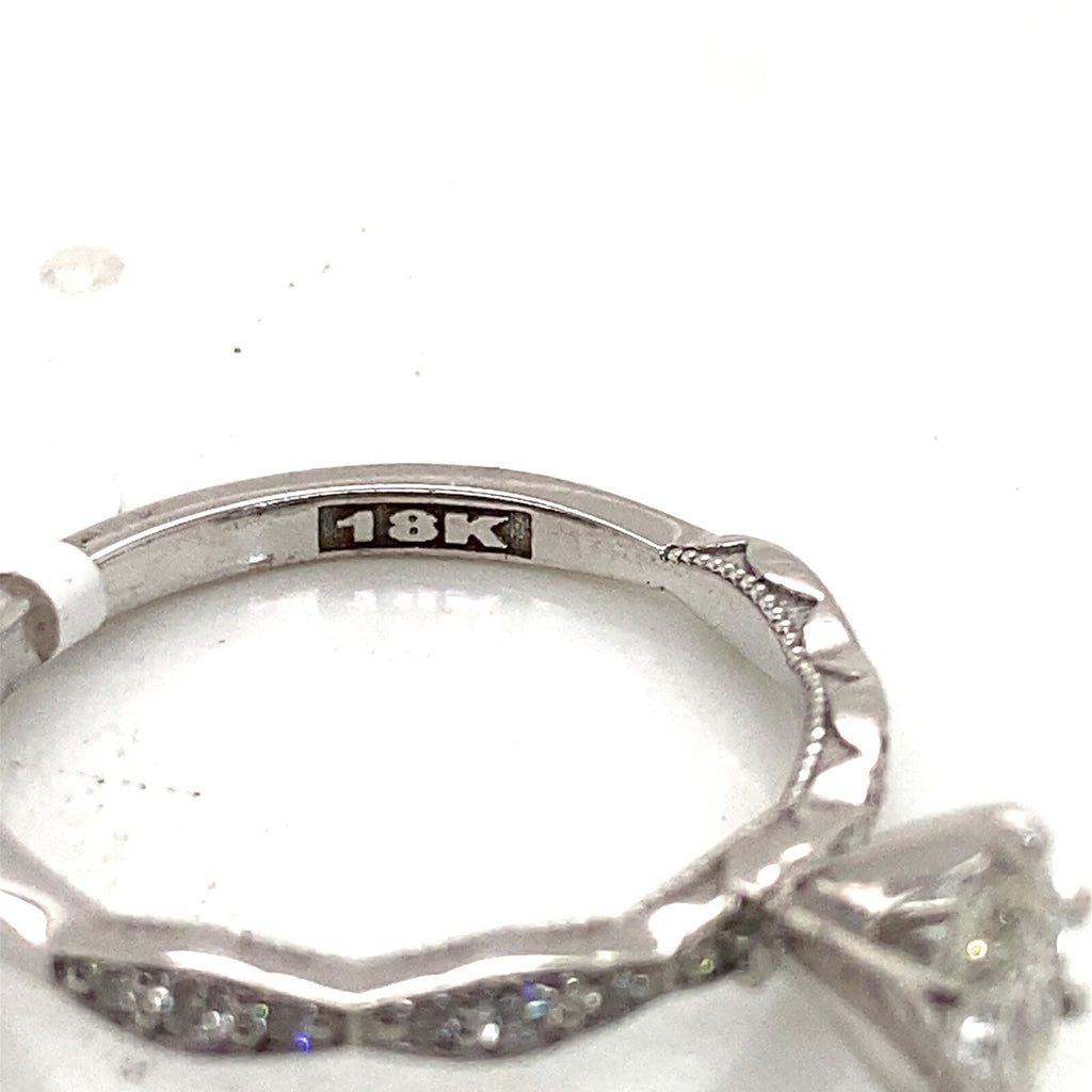 0.50tcw Tacori 18k White Gold Accented Diamond Engagement Ring 0.33ct Marquise (view 6)