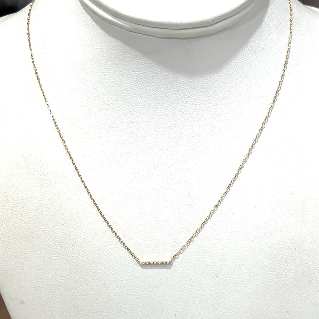 Gorjana Diamond Bar 14K Solid Gold Chain Necklace Adjustable 15-17 Inch (view 2)