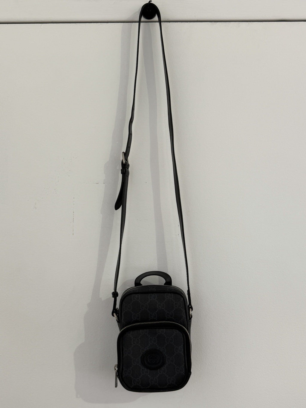 Gucci GG Supreme Mini Interlocking G Stachel Black Canvas Crossbody — view 13