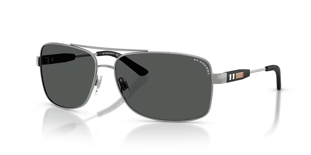 Burberry Sunglasses BE3074 100387 Gunmetal Frame Grey Lens 135mm (view 1)