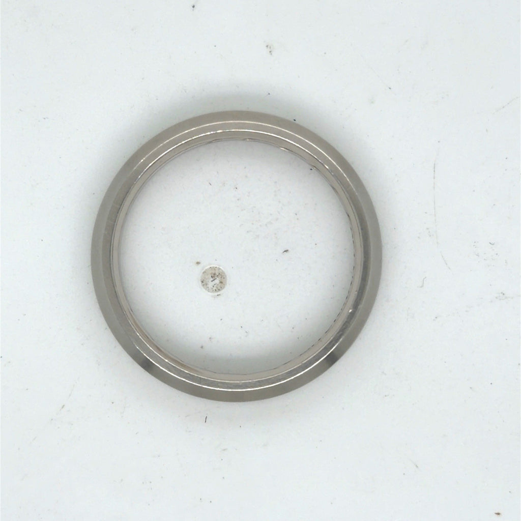 David Yurman Beveled Band Ring 18k White Gold AU 750 4 mm Size 8 — view 9
