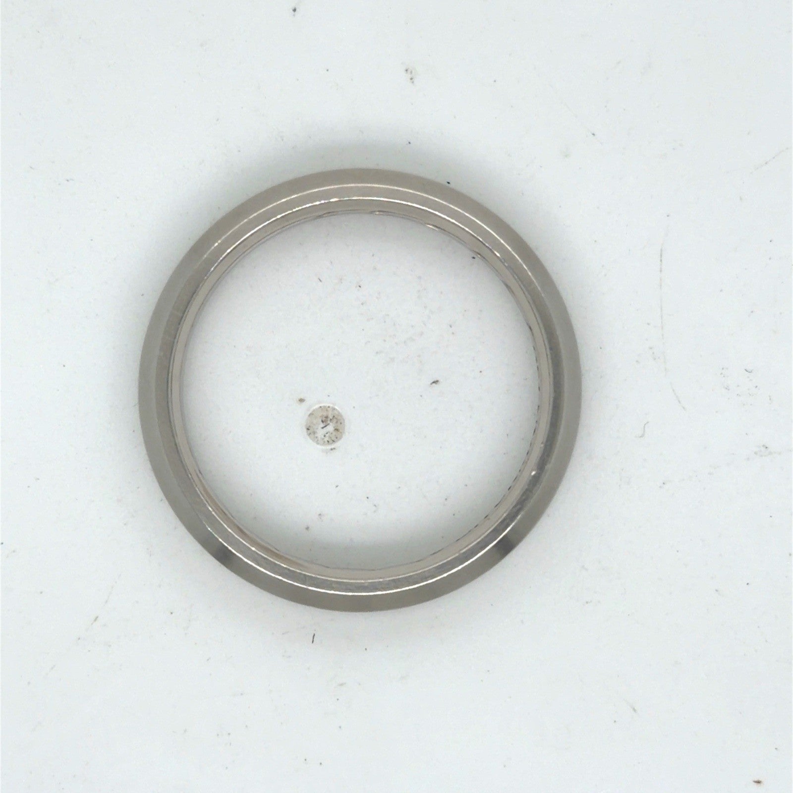 David Yurman Beveled Band Ring 18k White Gold AU 750 4 mm Size 8 — view 9