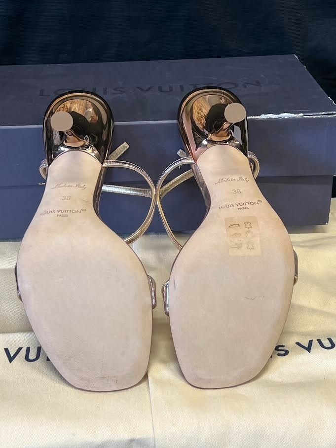 Louis Vuitton 6AM Sandal Size 38 (us 8) 1AGWYQ Gold Metallic Leather Heels (view 11)