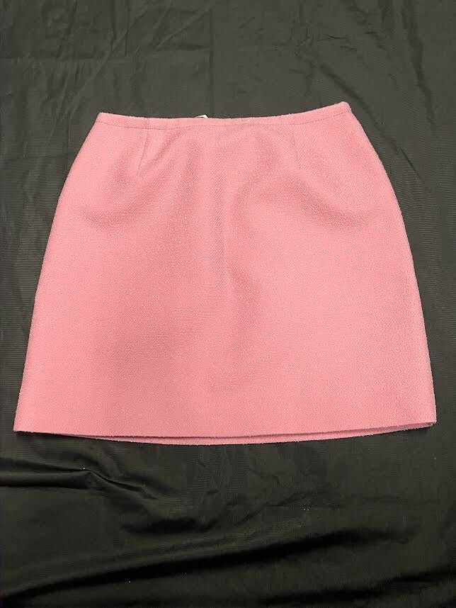 CHRISTIAN DIOR MINISKIRT HYDRANGEA PINK WOOL/COTTON BOULCE BLEND SIZE 34/ US 03
