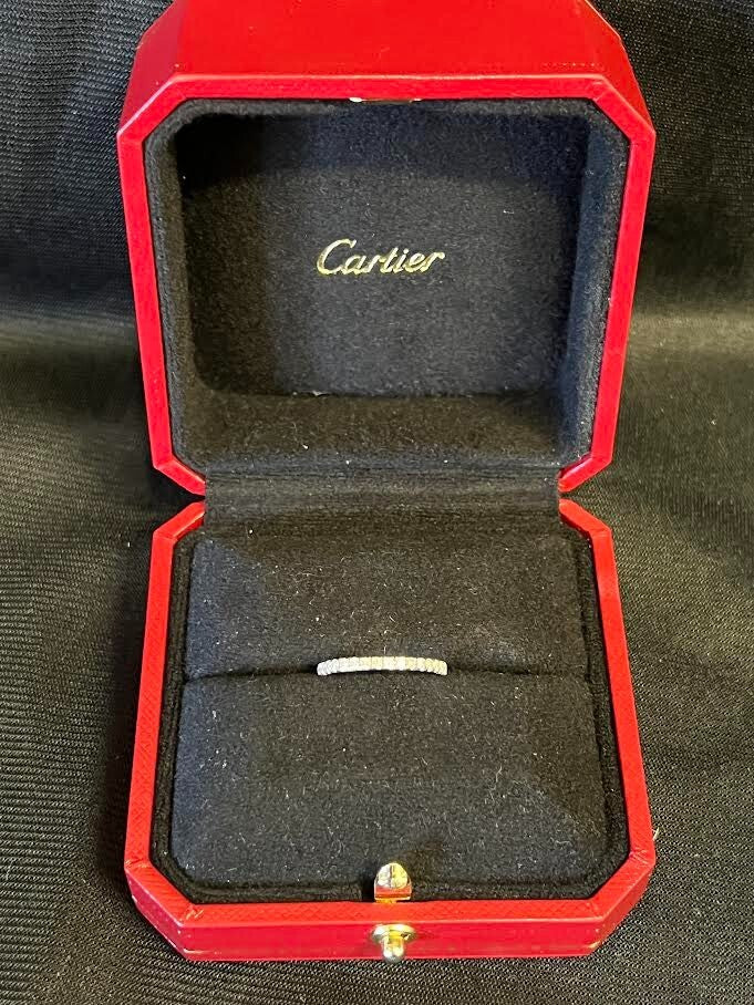 Cartier Enticille DE Cartier Wedding Ring 2mm Semi-paved Platinum Size 49 (5) (view 10)