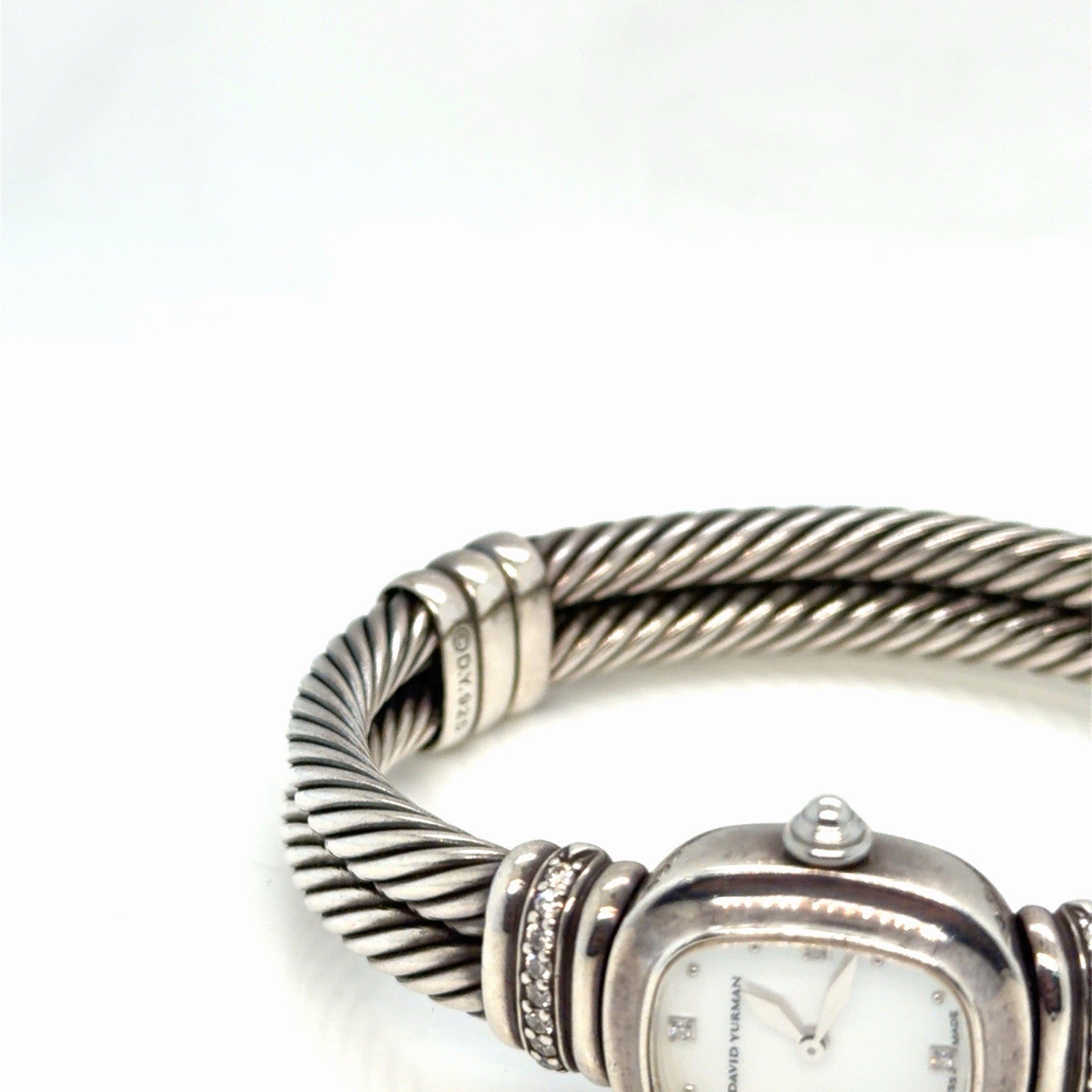 David Yurman Sterling Silver Watch with 0.27ctwa Diamonds & Mother of Pearl Dial — view 8