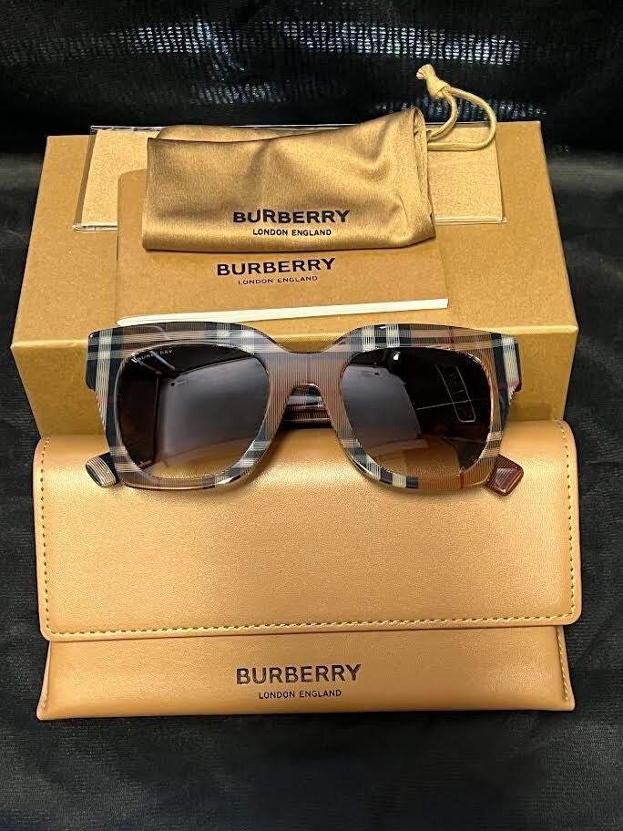 Burberry KITTY BE 4364 F 396713 Check Brown / Brown Gradient Sunglasses 51mm New (view 4)