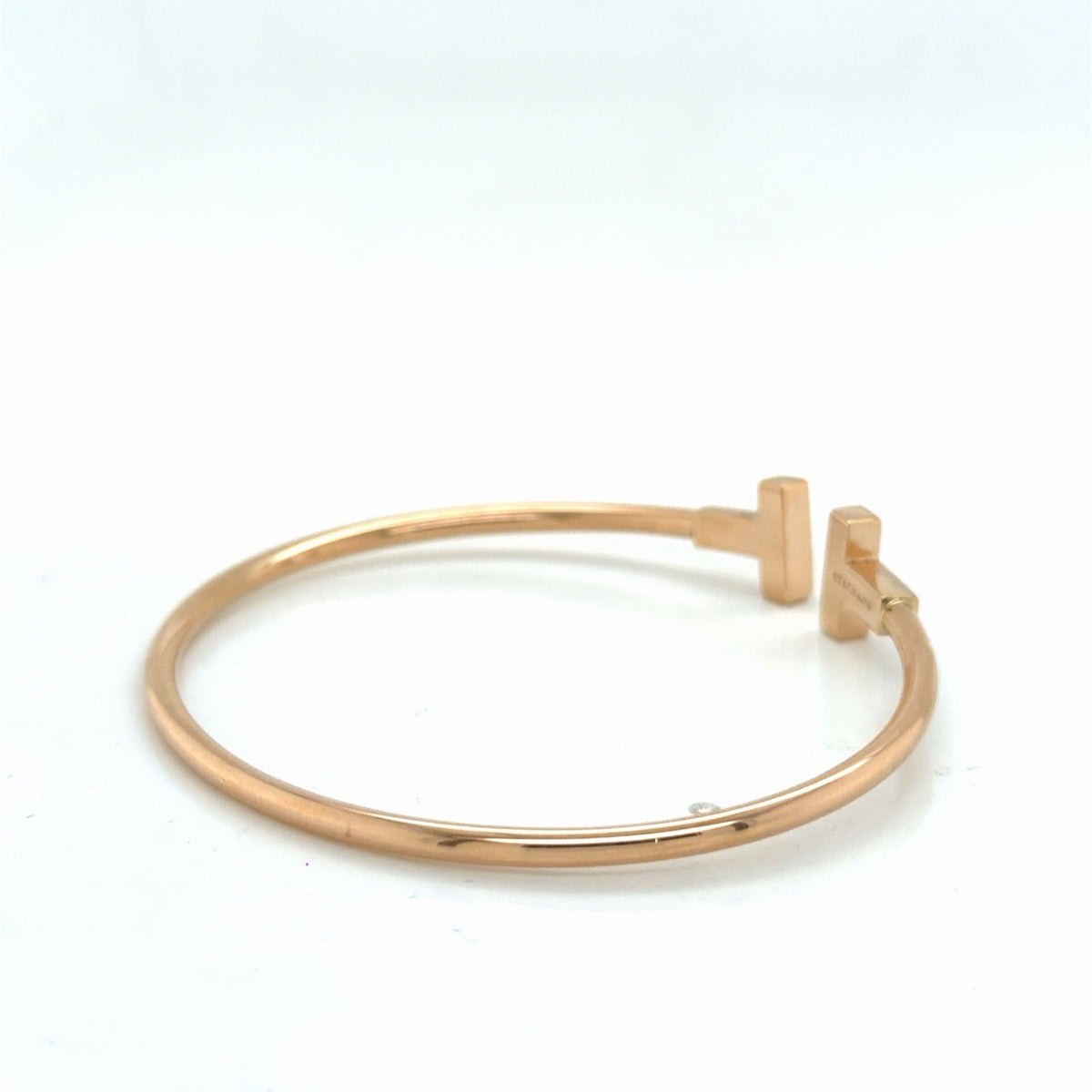 Tiffany & Co. T Wire Bracelet 18k Rose Gold Size Medium 6.25 in (view 5)