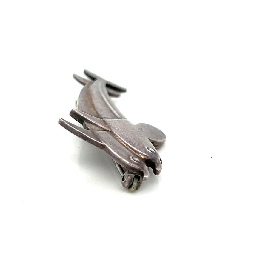 Georg Jensen Denmark Design #317 Sterling Silver Two Dolphin Vintage Brooch Pin — view 3