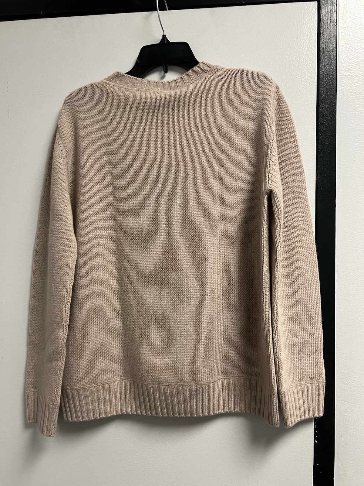 PRADA CASHMERE WOOL PRADA LOGO CREW-NECK SWEATER DESERTO/DESERT BEIGE SIZE 421