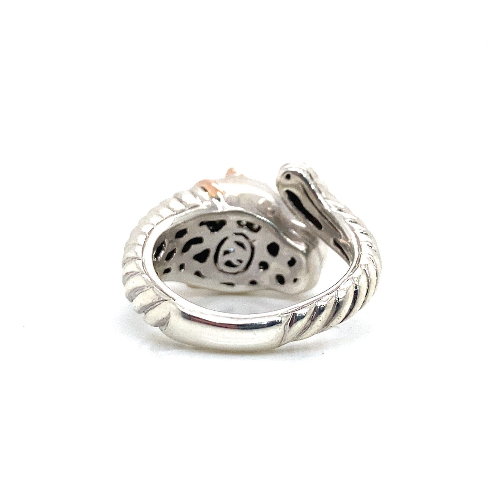Effy Sterling SIlver 14k Rose Gold Diamond Tsavorite Panther Ring Size 7.5 — view 5