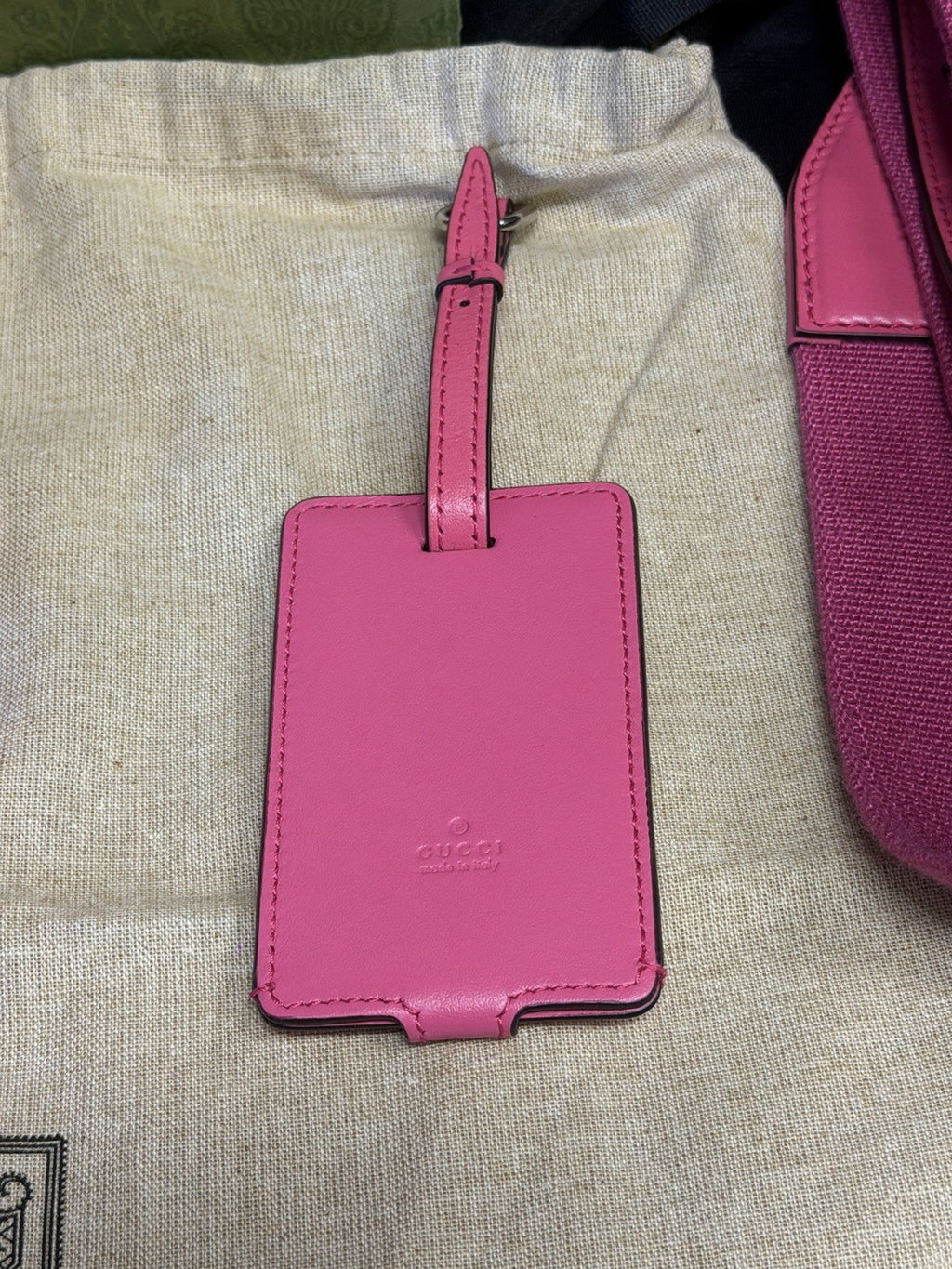 Gucci GG Tennis Bi-color Perforated Mini Duffle Bag Fushia/Blue Leather — view 13