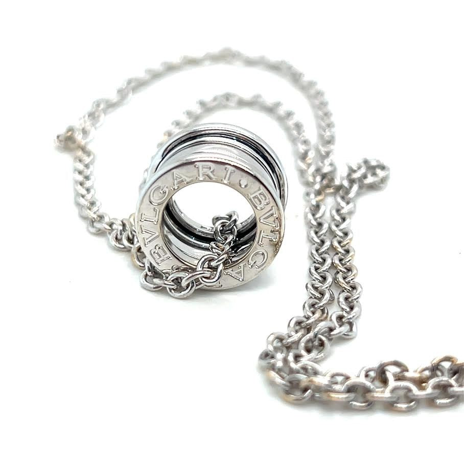 Bvlgari b.zero1 Necklace 18K White Gold Round Pendant Necklace 17in Chain (view 4)