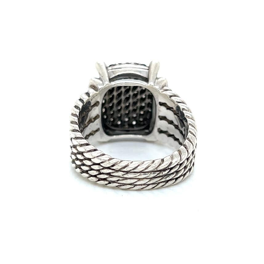 DAVID YURMAN WHEATON DIAMOND RING STERLING SILVER SIZE 7.75 — view 6