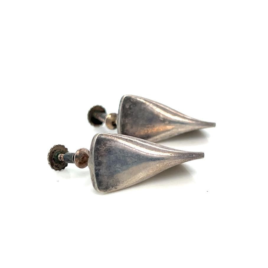 GEORG JENSEN VINTAGE SCREW/CLIP ON EARRING STERLING SILVER 925 116B 1960's ERA — view 2