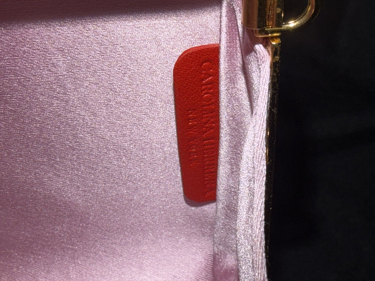 Carolina Herrera Scala Insignia Small Clutch Red/Gold w Chain Strap (view 9)