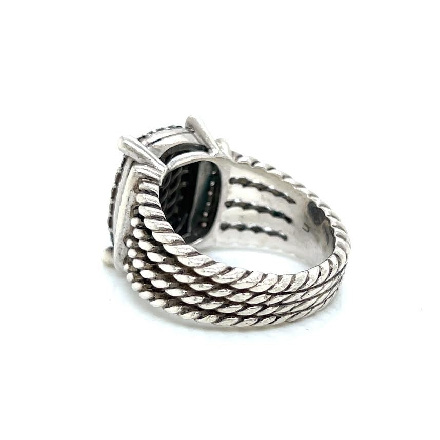DAVID YURMAN WHEATON DIAMOND RING STERLING SILVER SIZE 7.75 — view 7