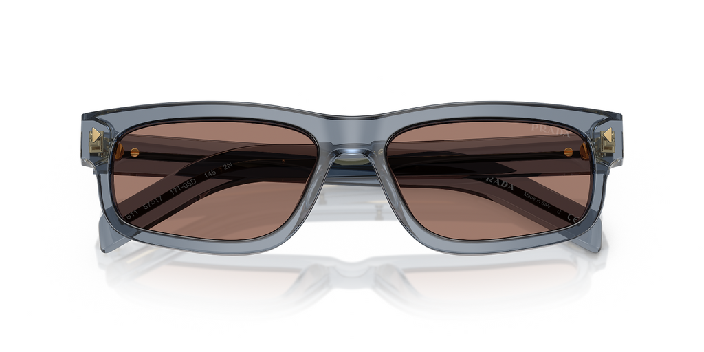 Prada sunglasses PR B11S Transparent ocean Brown Mirror Internal Grey (view 2)