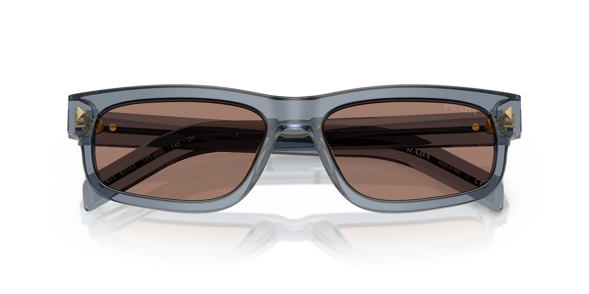Prada sunglasses PR B11S Transparent ocean Brown Mirror Internal Grey (view 2)