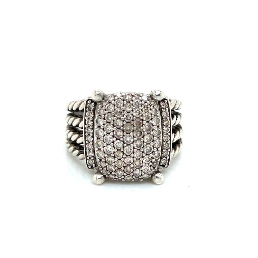 DAVID YURMAN WHEATON DIAMOND RING STERLING SILVER SIZE 7.75 — Certified Authentic | San Diego Jewelry Buyers