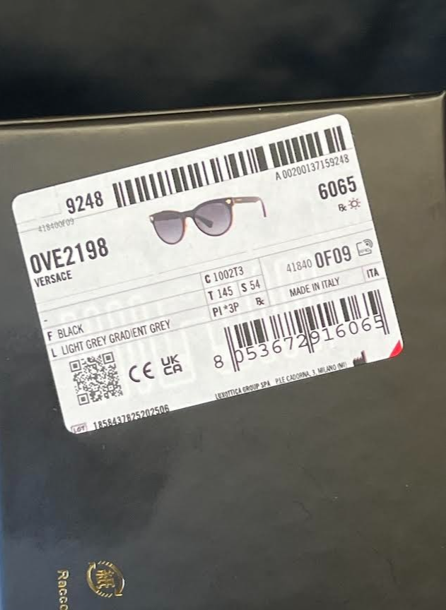 VERSACE POLARIZED SUNGLASSES VE2198 1002T3 BLACK LIGHT GREY GRADIENT GREY 145mm — view 10