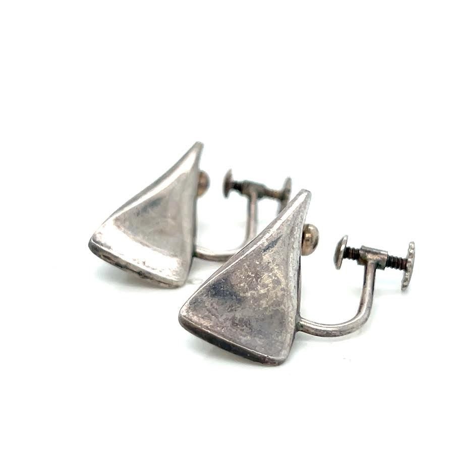 Georg Jensen Vintage Screw/clip ON Earring Sterling Silver 925 116B 1960's Era (view 9)