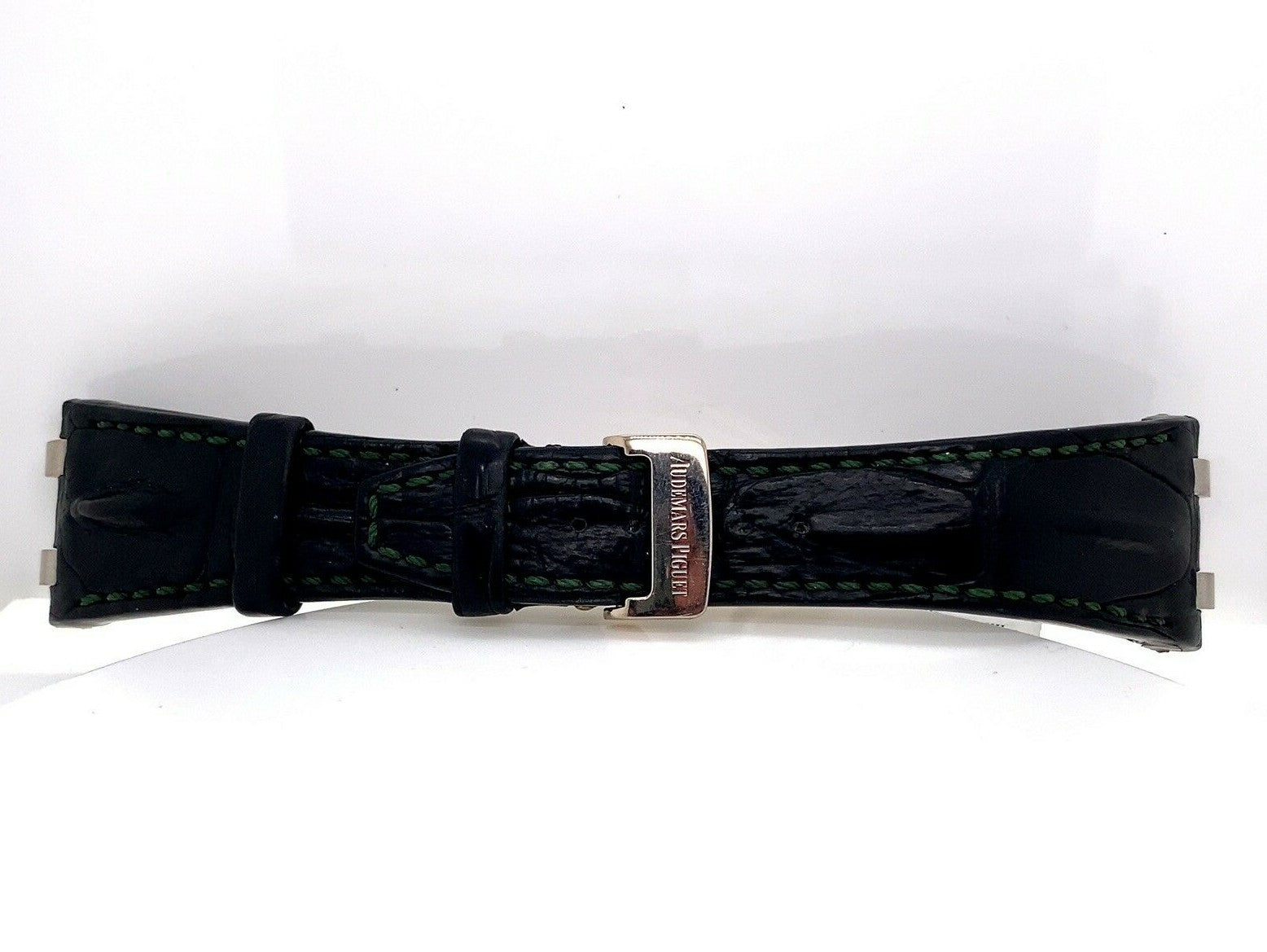 Audemars Piguet 18k White Gold and Leather Royal Oak Offshore Bracelet0