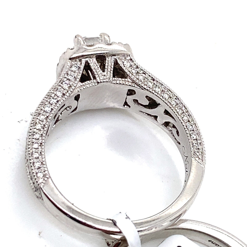 2.00tcw Neil Lane 14k White Gold and Diamond Engagement Ring and Wedding Band (view 5)