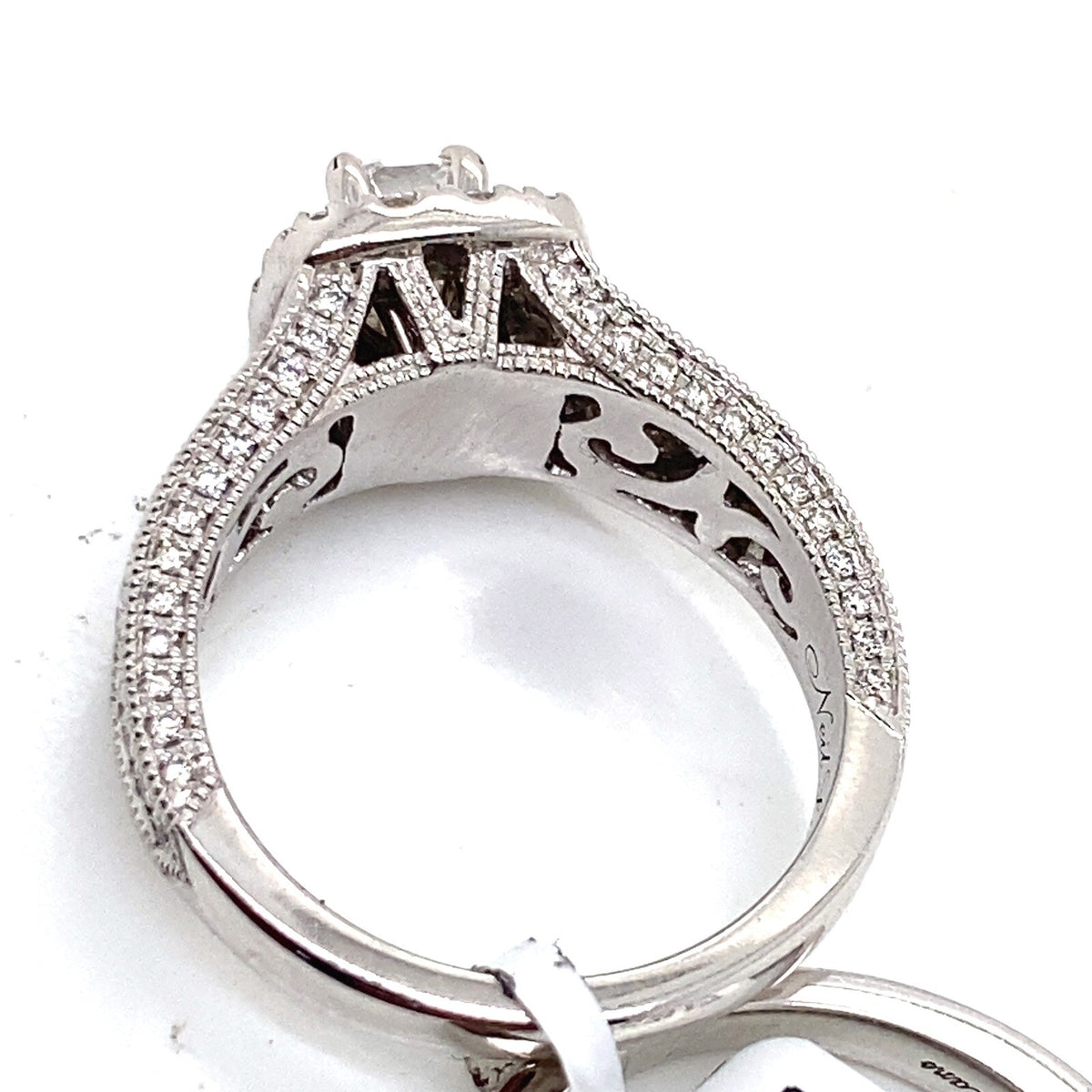2.00tcw Neil Lane 14k White Gold and Diamond Engagement Ring and Wedding Band (view 5)