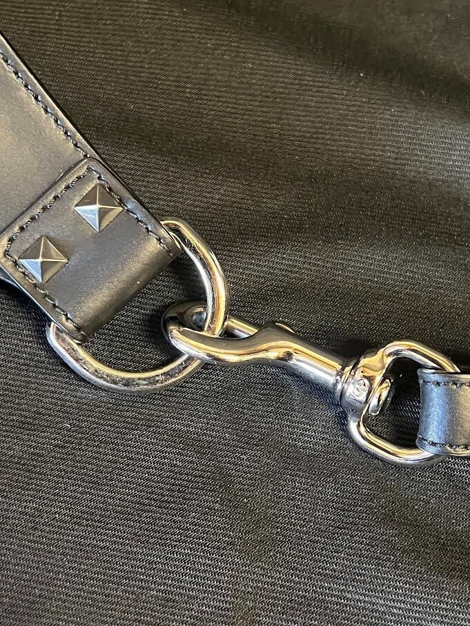 Valentino Garavani Calfskin Vltn Belt Bag Black White Lettering Adjustable Strap (view 9)