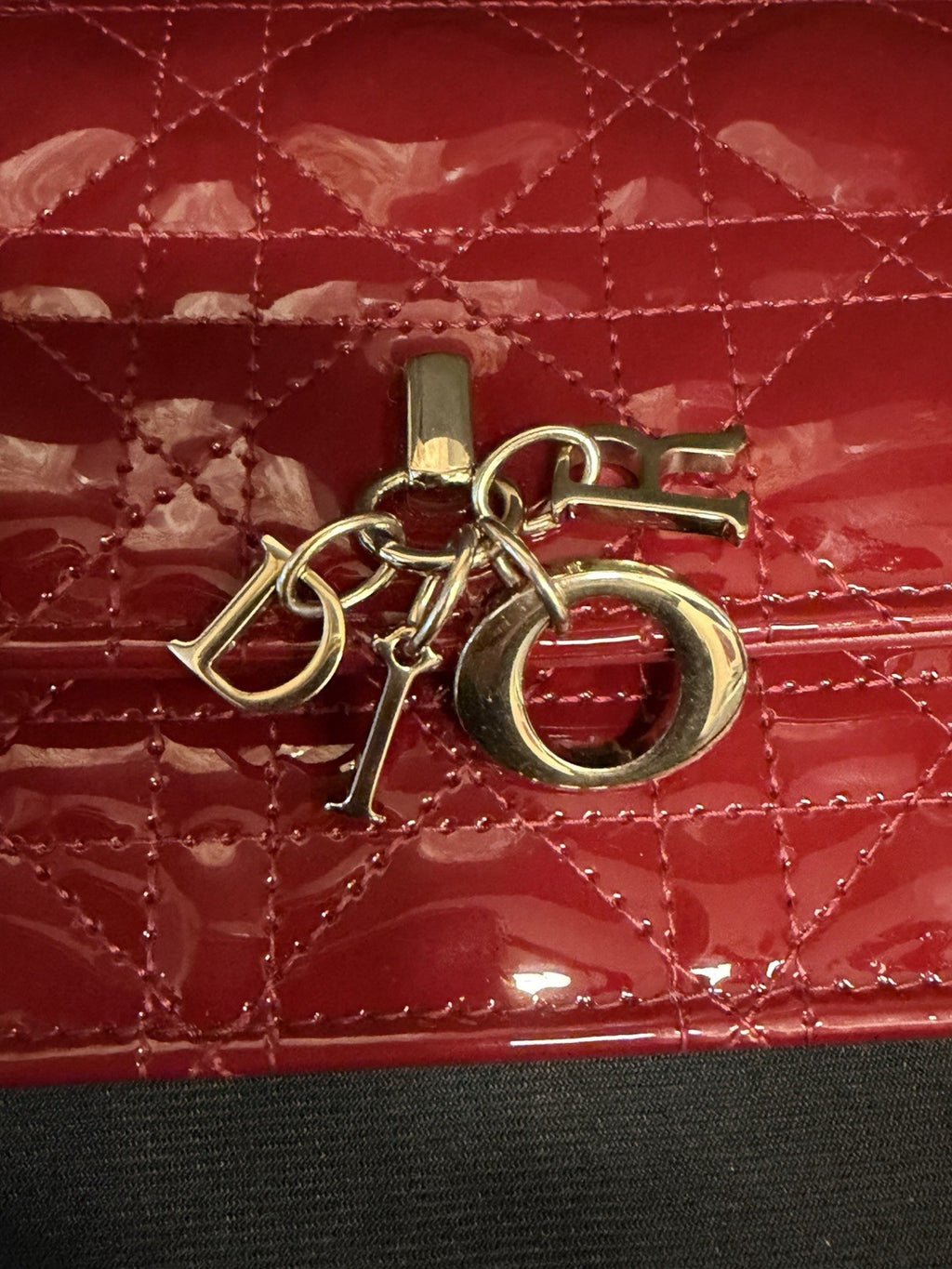 Christian Dior My Dior Mini Bag Cherry Red Patent Cannage Calfskin, Chain Strap — view 8
