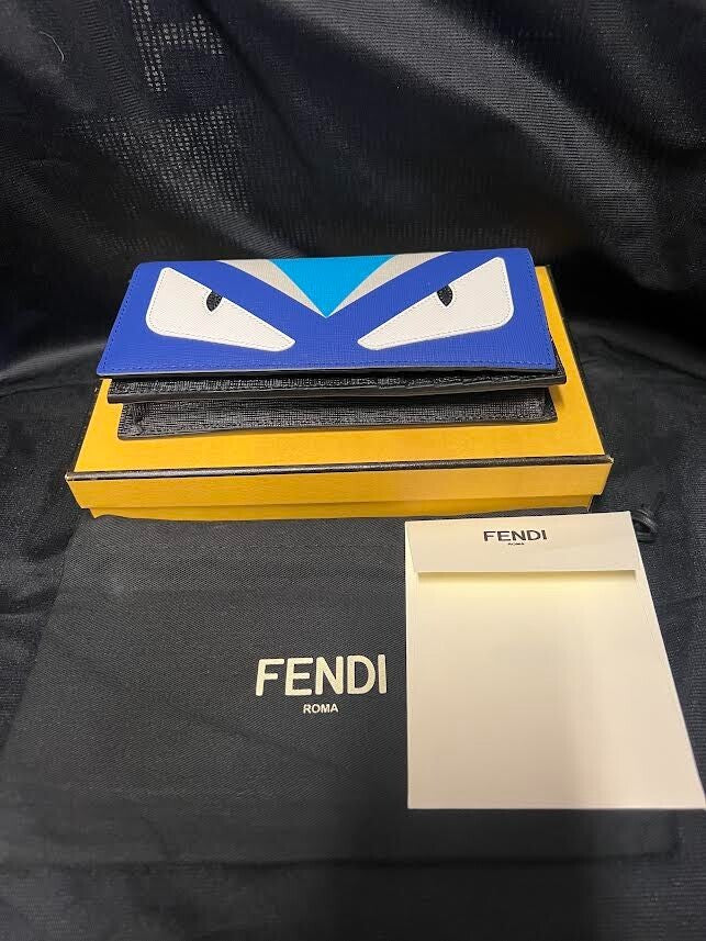 Fendi Monster Leather Wallet 7M0186 1CM F0U9N with Zip Pocket Credit Cards (view 7)