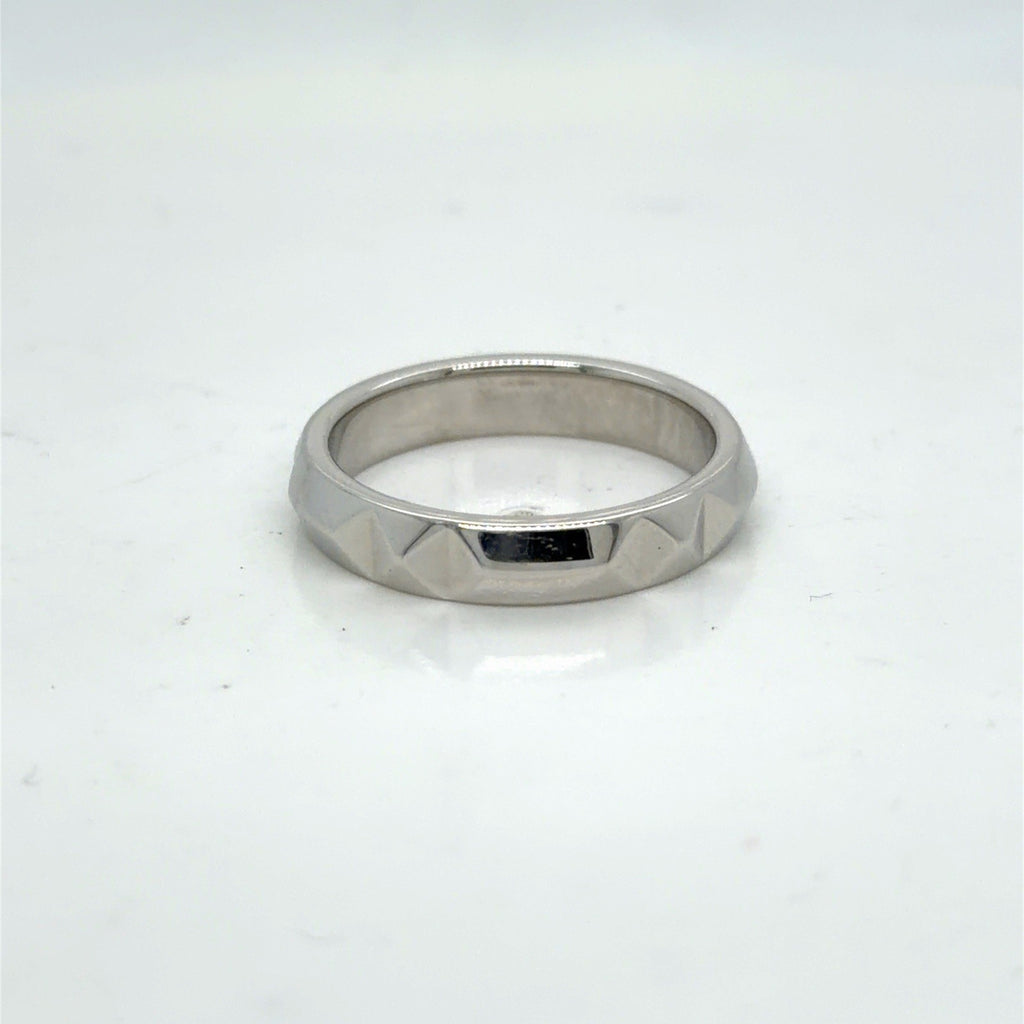 Tiffany & Co. Tiffany True 4 mm Beveled Band Platinum PT 950 Size 8 (view 4)