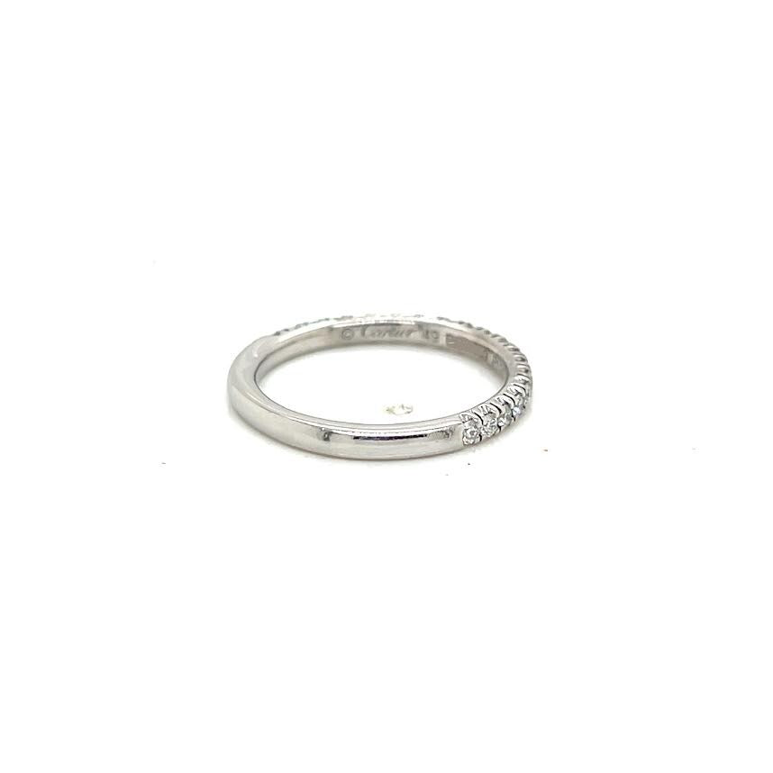Cartier Enticille DE Cartier Wedding Ring 2mm Semi-paved Platinum Size 49 (5) (view 9)
