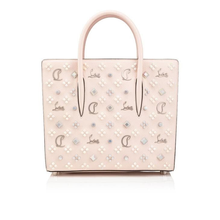 Christian Louboutin Paloma Medium Top Handle Bag Beige Leather Red Interior (view 1)