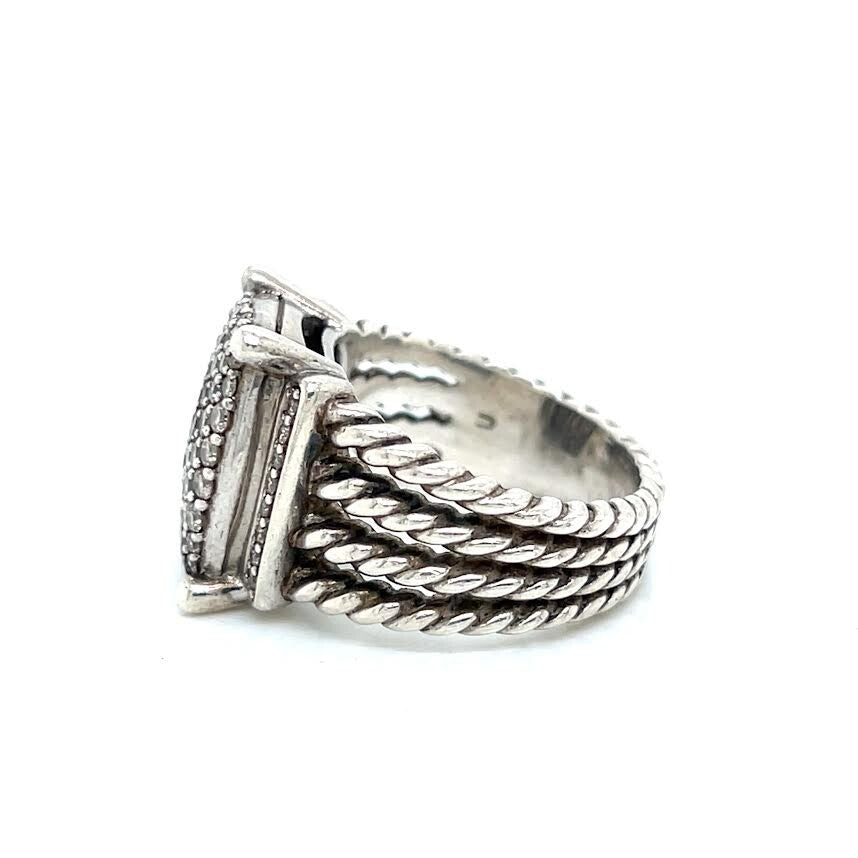 DAVID YURMAN WHEATON DIAMOND RING STERLING SILVER SIZE 7.75 — view 8